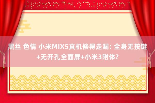 黑丝 色情 小米MIX5真机倏得走漏: 全身无按键+无开孔全面屏+小米3附体?