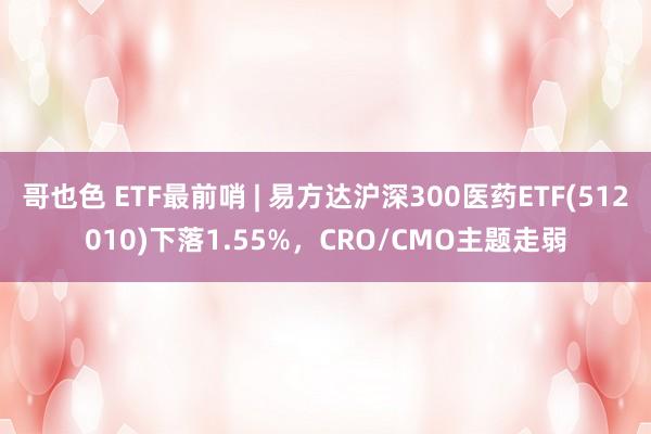 哥也色 ETF最前哨 | 易方达沪深300医药ETF(512010)下落1.55%，CRO/CMO主题走弱