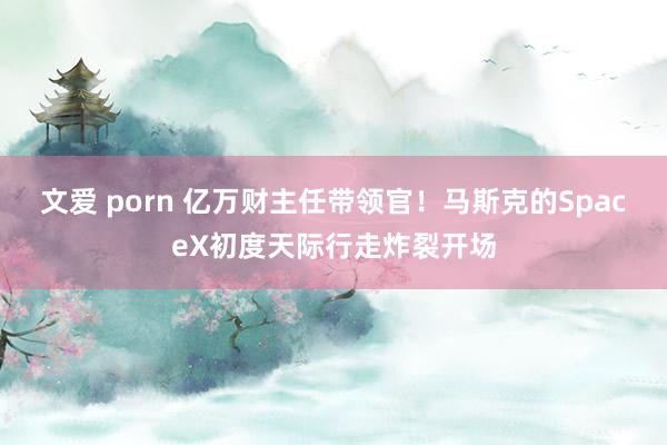 文爱 porn 亿万财主任带领官！马斯克的SpaceX初度天际行走炸裂开场