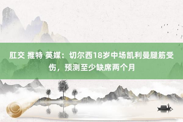 肛交 推特 英媒：切尔西18岁中场凯利曼腿筋受伤，预测至少缺席两个月