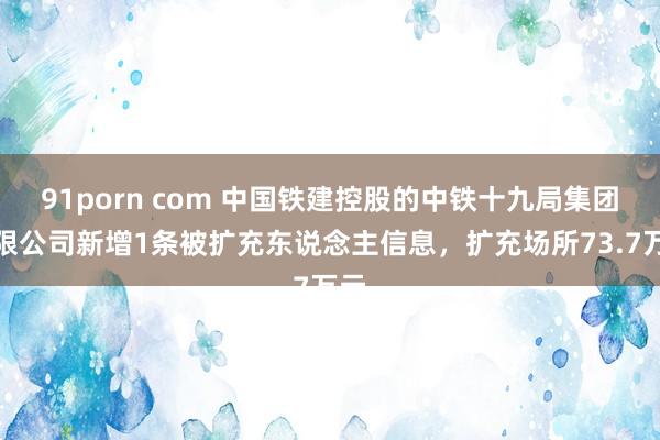 91porn com 中国铁建控股的中铁十九局集团有限公司新增1条被扩充东说念主信息，扩充场所73.7万元