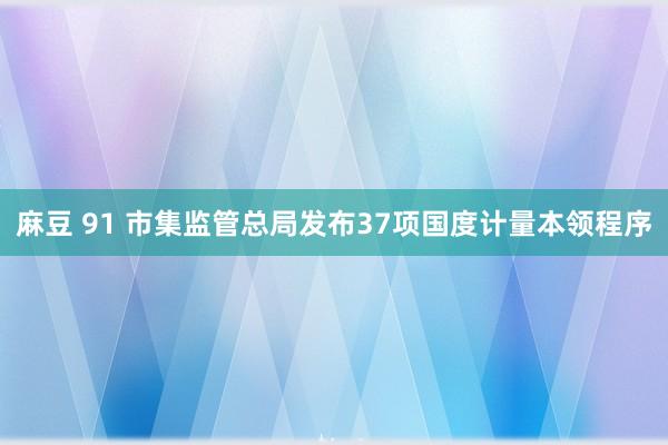 麻豆 91 市集监管总局发布37项国度计量本领程序