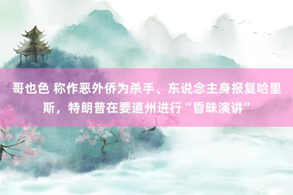 哥也色 称作恶外侨为杀手、东说念主身报复哈里斯，特朗普在要道州进行“昏昧演讲”