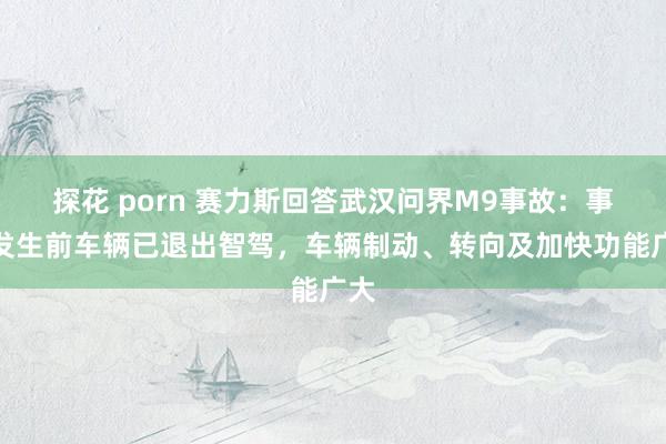 探花 porn 赛力斯回答武汉问界M9事故：事故发生前车辆已退出智驾，车辆制动、转向及加快功能广大