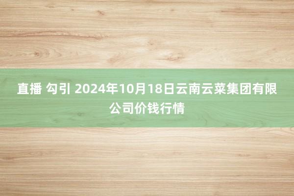 直播 勾引 2024年10月18日云南云菜集团有限公司价钱行情