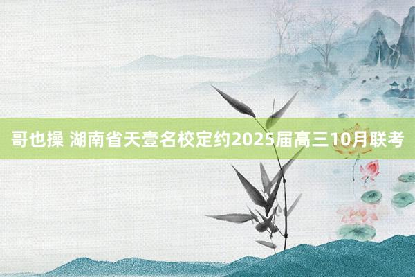 哥也操 湖南省天壹名校定约2025届高三10月联考