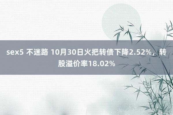 sex5 不迷路 10月30日火把转债下降2.52%，转股溢价率18.02%