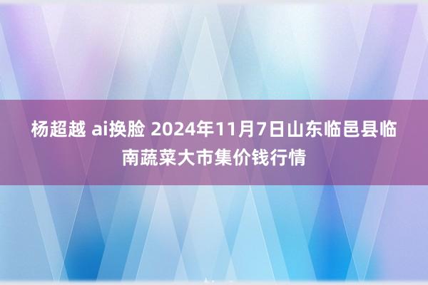 杨超越 ai换脸 2024年11月7日山东临邑县临南蔬菜大市集价钱行情