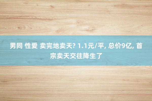 男同 性愛 卖完地卖天? 1.1元/平， 总价9亿， 首宗卖天交往降生了