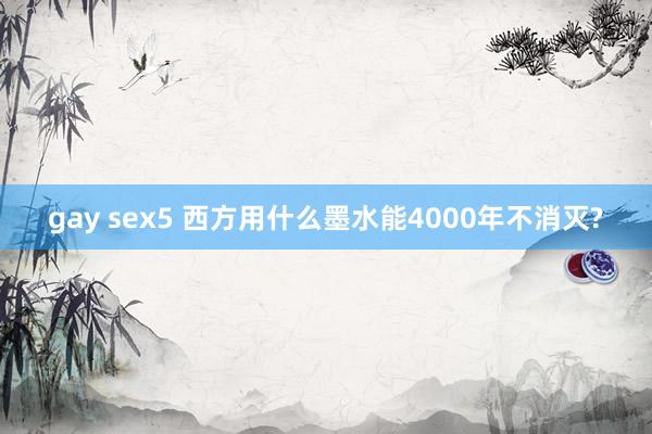 gay sex5 西方用什么墨水能4000年不消灭?