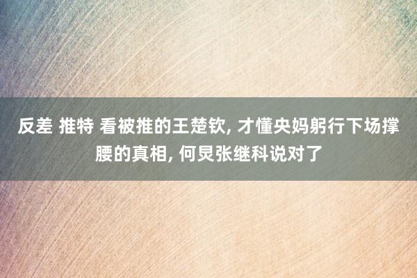 反差 推特 看被推的王楚钦， 才懂央妈躬行下场撑腰的真相， 何炅张继科说对了