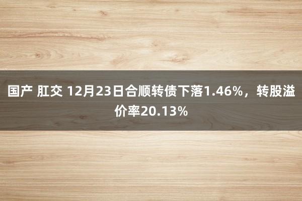 国产 肛交 12月23日合顺转债下落1.46%，转股溢价率20.13%