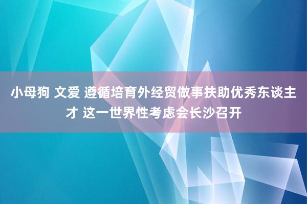 小母狗 文爱 遵循培育外经贸做事扶助优秀东谈主才 这一世界性考虑会长沙召开