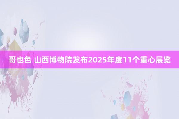 哥也色 山西博物院发布2025年度11个重心展览