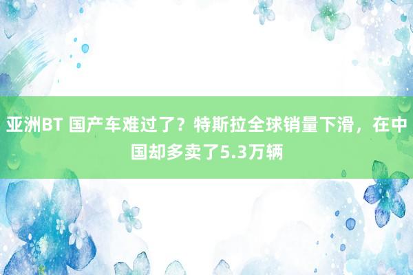 亚洲BT 国产车难过了？特斯拉全球销量下滑，在中国却多卖了5.3万辆