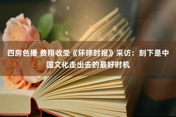 四房色播 费翔收受《环球时报》采访：刻下是中国文化走出去的最好时机