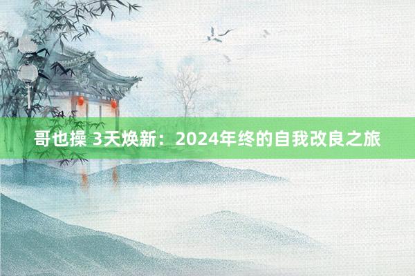 哥也操 3天焕新：2024年终的自我改良之旅