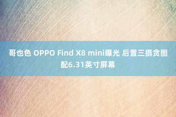 哥也色 OPPO Find X8 mini曝光 后置三摄贪图配6.31英寸屏幕