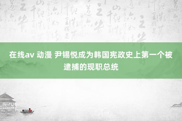 在线av 动漫 尹锡悦成为韩国宪政史上第一个被逮捕的现职总统